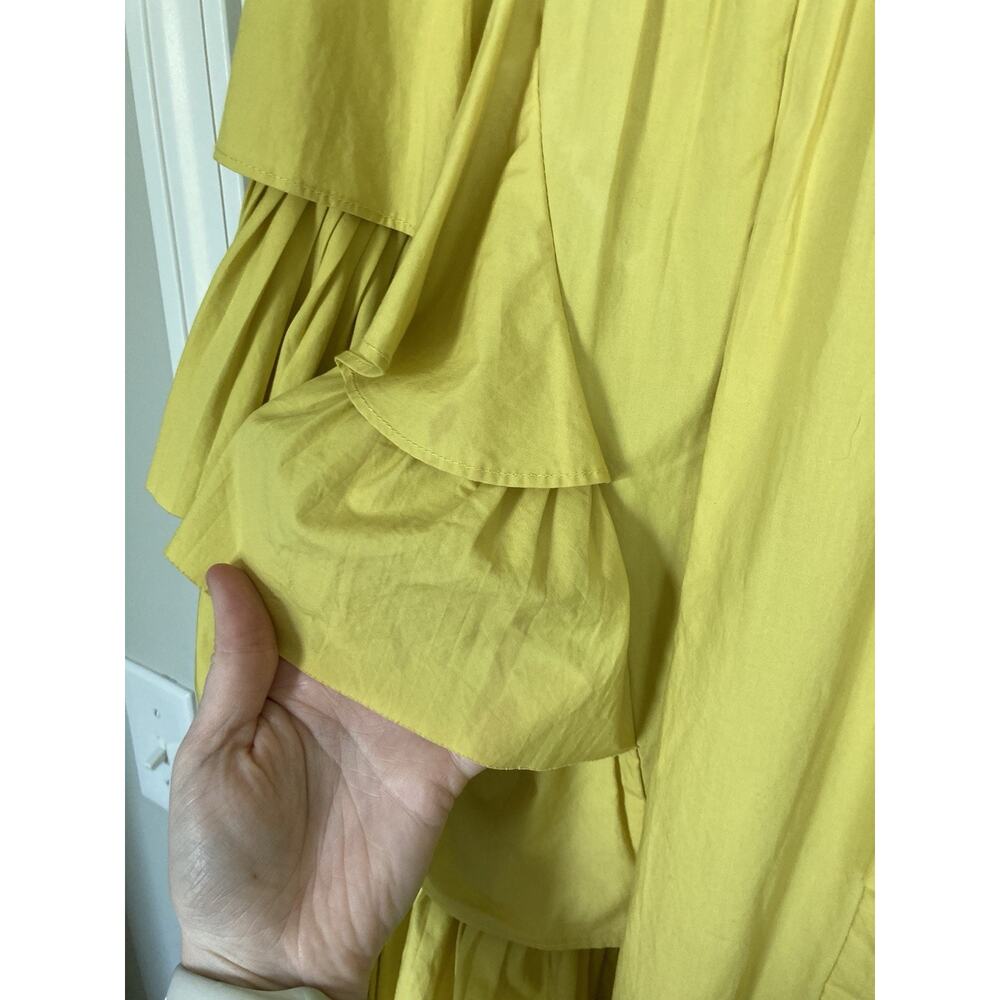 Ulla Johnson Avery Gown in Limonite Tiered Maxi Dress Gown Womens 10 Resort Vaca - Picture 5 of 16
